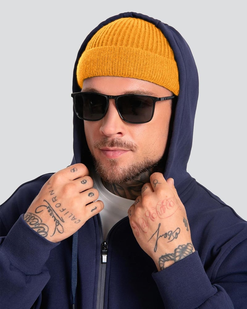Roybens Short Fisherman Beanie for Men Women, Wool Warm Winter Hat, Swag Knit Cuff Soft Trawler Beanies Watch Cap Skull Caps - Image 2